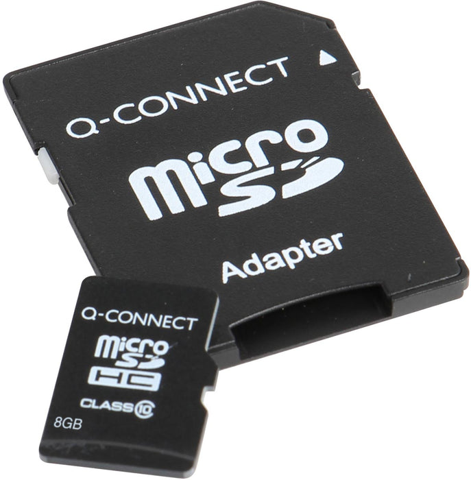 Q - CONNECT microSD geheugenkaart, met SD - adaptor, 8 GB - OfficeTown