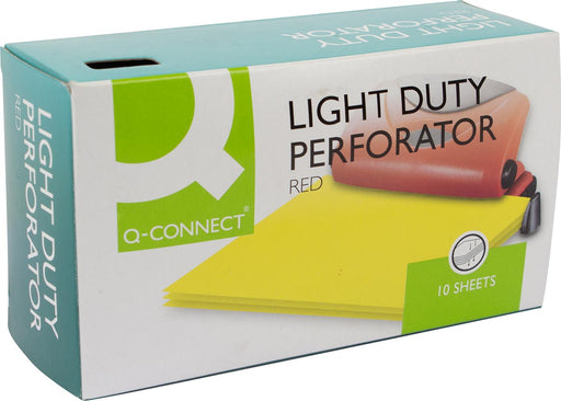 Q - CONNECT perforator Licht Gebruik, 10 vel, rood - OfficeTown