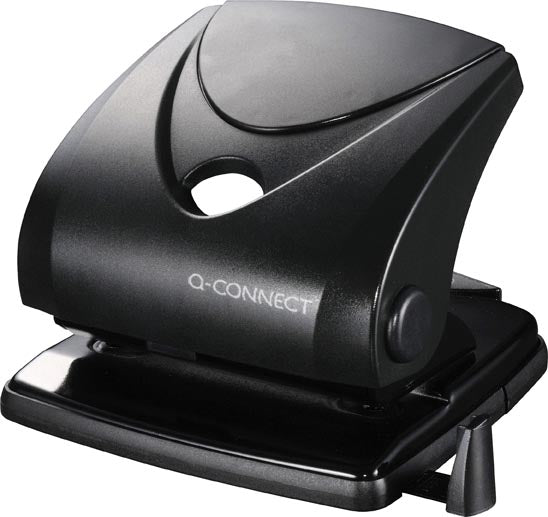 Q - CONNECT perforator voor normaal gebruik, 30 vel, zwart - OfficeTown