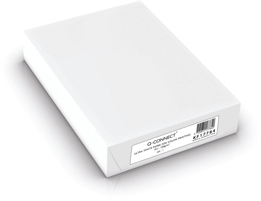 Q - CONNECT presentatiepapier, ultra white, ft A4, 100 g, pak van 500 vel, wit 5 stuks - OfficeTown