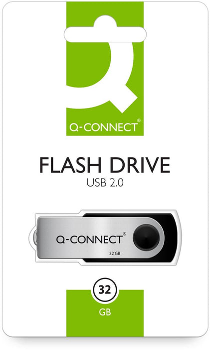 Q - CONNECT USB stick 2.0, zwart, 32 GB - OfficeTown