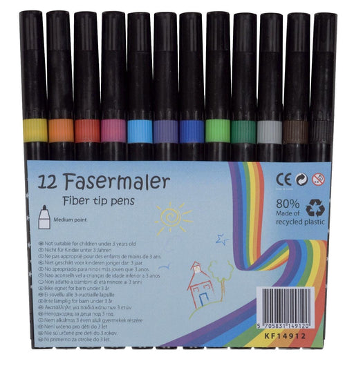 Q - CONNECT viltstift, geassorteerde kleuren, pak van 12 stuks - OfficeTown