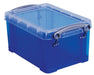 Really Useful Box 0,7 liter, transparant blauw - OfficeTown