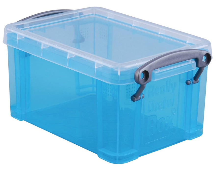 Really Useful Box 0,7 liter, transparant helblauw - OfficeTown