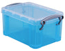 Really Useful Box 0,7 liter, transparant helblauw - OfficeTown