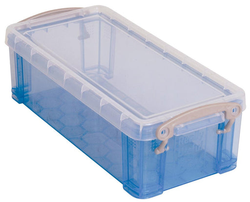 Really Useful Box 0,9 liter, transparant blauw - OfficeTown