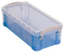 Really Useful Box 0,9 liter, transparant blauw - OfficeTown