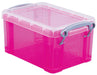 Really Useful Box box 0,7 liter, transparant helroze - OfficeTown