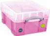 Really Useful Box Box opbergdoos 18 liter XL, doorzichtig roze - OfficeTown