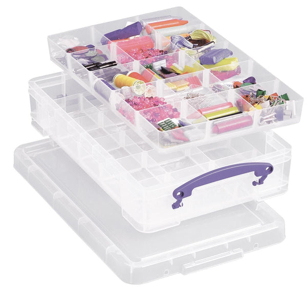 Really Useful Box Box opbergdoos 4 liter met 2 verdeelschotten, doorzichtig