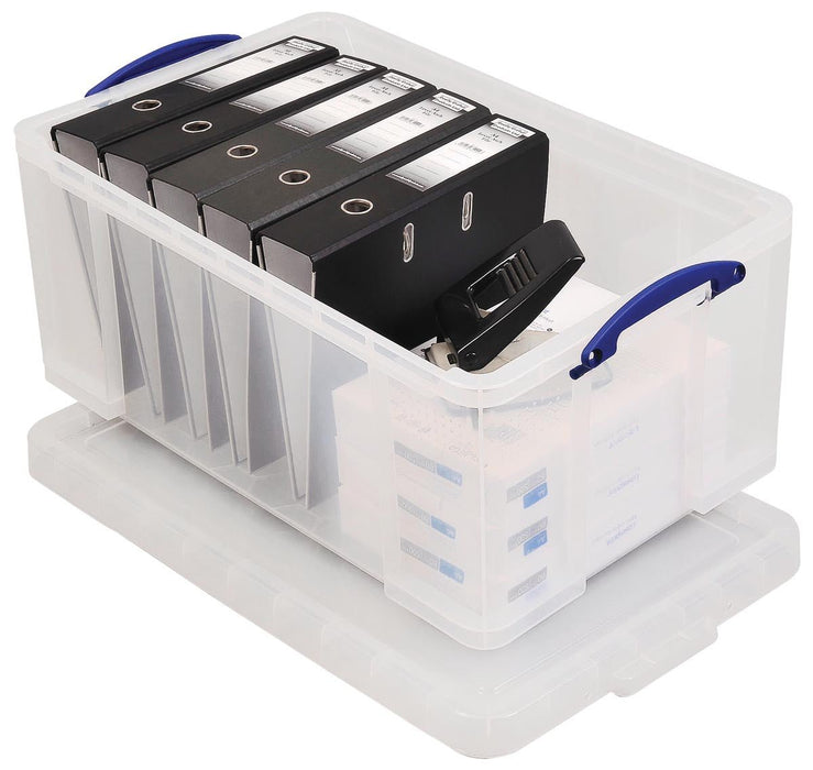 Really Useful Box doos 64 liter, transparant, individueel verpakt in karton - OfficeTown