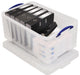 Really Useful Box doos 64 liter, transparant, individueel verpakt in karton - OfficeTown