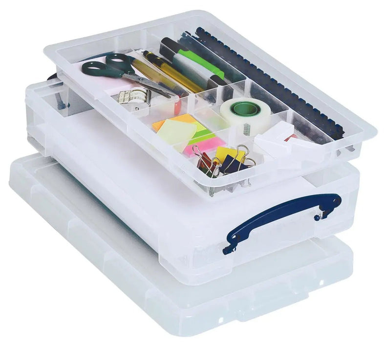 Really Useful Box kantoorverdeler met 8 vakken voor 4 liter of 9 liter, transparant - OfficeTown