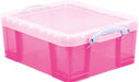 Really Useful Box opbergdoos 18 liter, transparant roze - OfficeTown