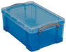 Really Useful Box opbergdoos 9 liter, transparant blauw - OfficeTown