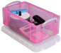 Really Useful Box opbergdoos 9 liter, transparant roze - OfficeTown