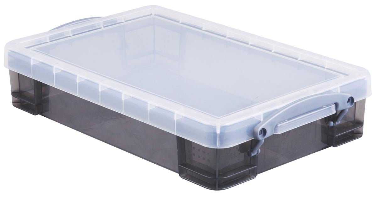 Really Useful Box opbergdoos van 4 liter, transparant gerookt - OfficeTown