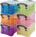 Really Useful Boxes Opbergdoos set van 6 x 0.33 liter assorti kleuren - OfficeTown