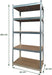 Rek met 5 legborden, ft 180 x 90 x 40, zilver - OfficeTown