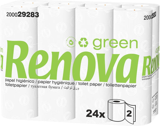Renova Green toiletpapier, 2 - laags, 130 vellen, pak van 96 rollen - OfficeTown