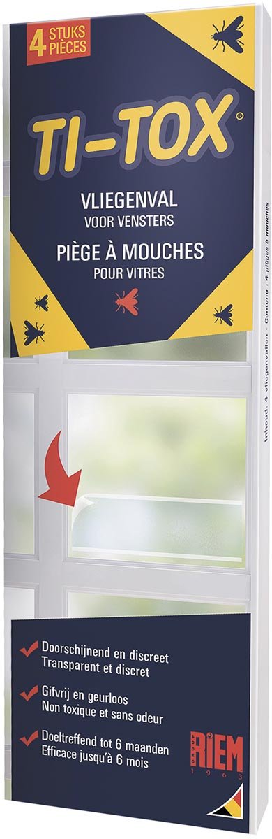 Riem Ti - Tox anti - vliegensticker, transparant, 4 stuks - OfficeTown