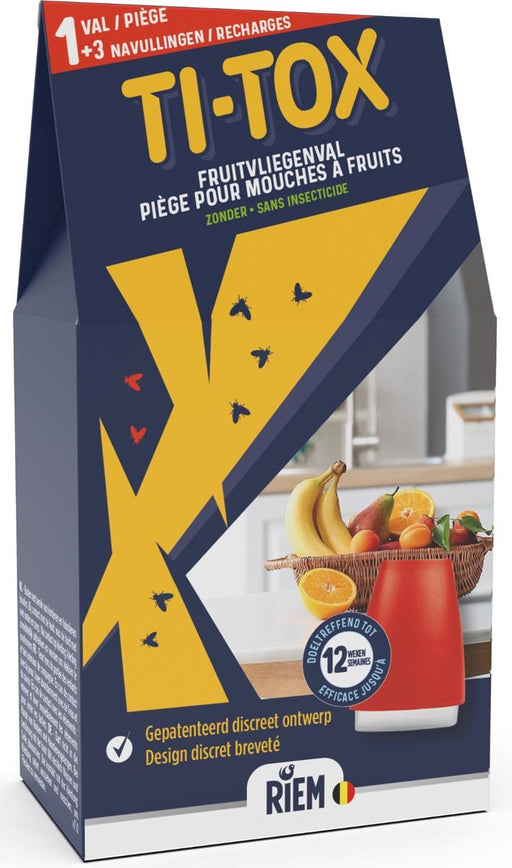 Riem Ti - Tox fruitvliegenval, 1 val + 3 navullingen - OfficeTown