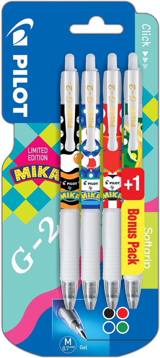 Rollerbal Pilot G - 2 07 Mika, 3+1 gratis in assorti kleuren - OfficeTown