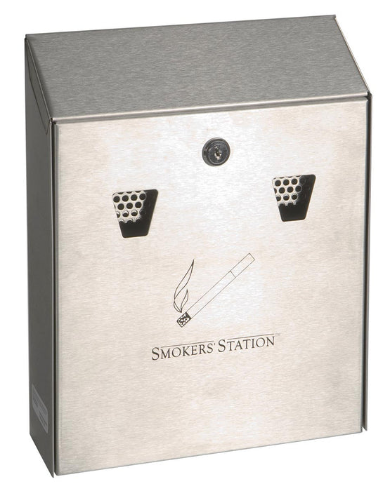 Rubbermaid asbak voor aan de wand, afmetingen 25,4 x 7,6 x 31,8 cm, verzinkt staal - OfficeTown