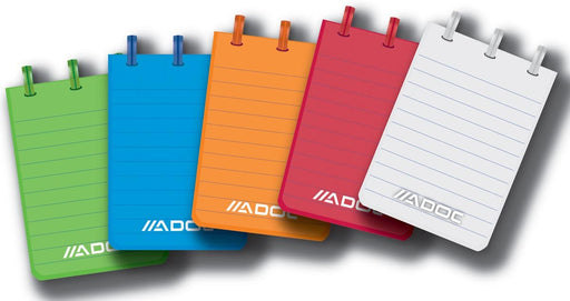 Schrijfbaar notitieboekje Colorlines, A7 - formaat, gelinieerd, assortiment van 20 stuks - OfficeTown