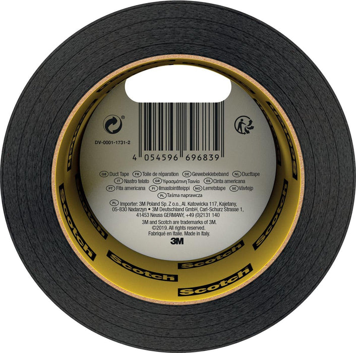 Scotch universele ducttape ft 48 mm x 25 m, zwart met snelle hechting - OfficeTown