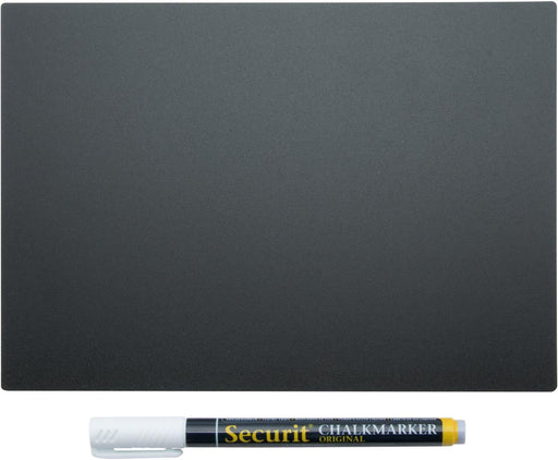 Securit krijtbord tags A5, dubbelzijdig, zwart, blister van 5 stuks - OfficeTown