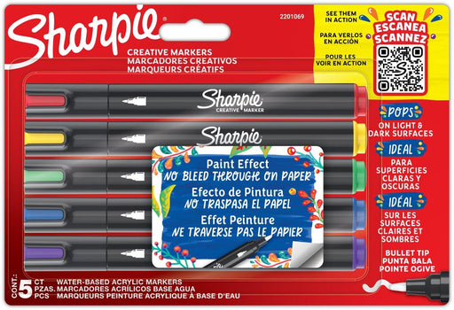 Sharpie paintmarker, blister van 5 stuks, assorti - OfficeTown