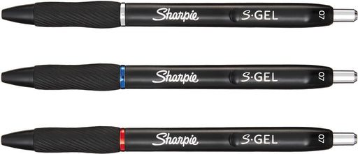 Sharpie S - gel roller, medium punt, blister van 3 stuks, geassorteerde kleuren - OfficeTown