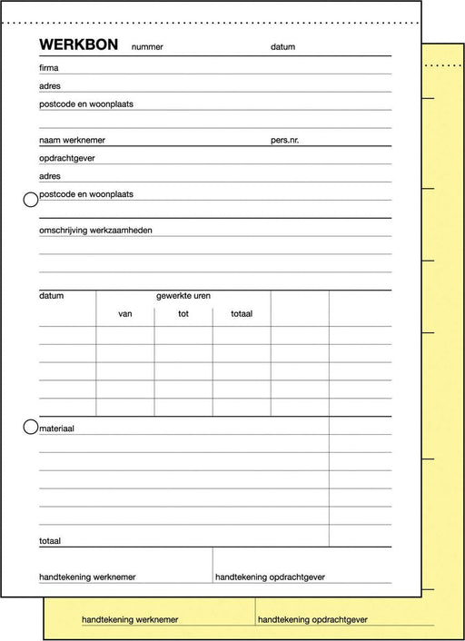 Sigel Expres werkbonblok, ft A5, Nederlands, dupli (50 x 2 vel) 5 stuks - OfficeTown