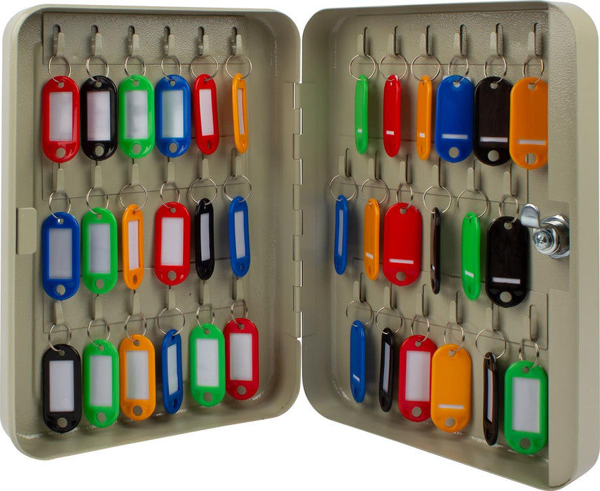 Sleutelkast Q - CONNECT voor 36 sleutelhangers grijs met cilinderslot - OfficeTown