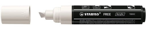 STABILO free acrylmarker T800, schuine punt, 4 - 10 mm, wit 5 stuks - OfficeTown