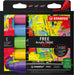 STABILO free acrylmarker T800 Seaside, schuine punt, 4 - 10 mm, geassorteerde kleuren, pak van 5 stuks - OfficeTown