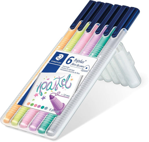 Staedtler viltstift Triplus Color, opstelbare box met 6 pastelkleuren - OfficeTown