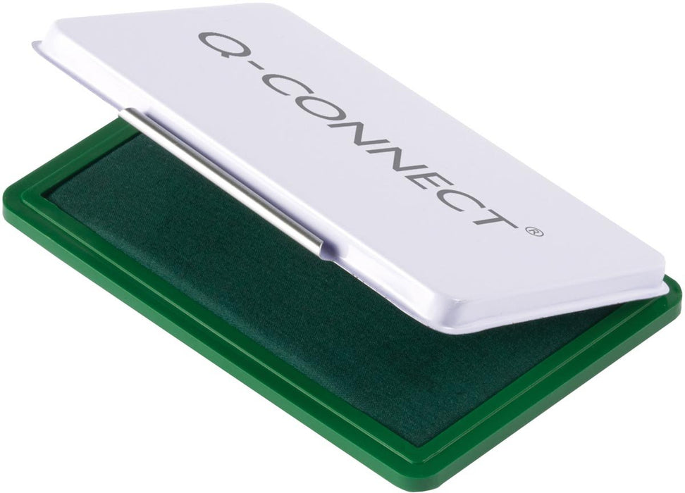 Stempelkussen Q - CONNECT, 90 x 55 mm, hoogwaardig groen metaaldoosje - OfficeTown