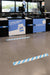 Sticker voor vloerveiligheid zonder tekst, afm. 90 x 1000 mm, wit/blauw - OfficeTown