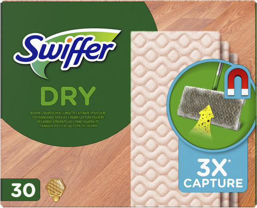 Swiffer Dry navulling, doekjes met bijenwas voor parket, pak van 30 stuks - OfficeTown