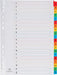 Tabbladen met indexblad, A4 - formaat, 11 - gaats perforatie, assorti kleuren, A - Z 20 tabs - OfficeTown