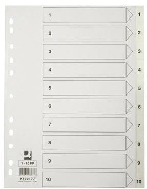 Tabbladen set 1 - 10, Q - CONNECT, met indexblad, ft A4, in het wit - OfficeTown