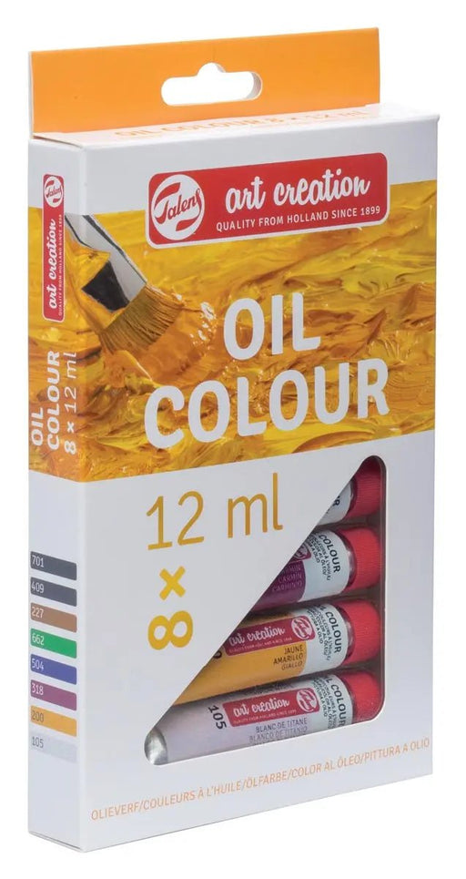 Talens Art Creation olieverf set van 8 tubes in geassorteerde kleuren met 12 ml per tube - OfficeTown