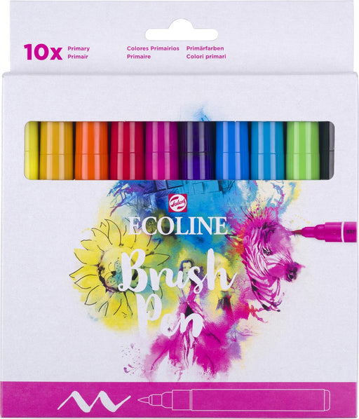 Talens Ecoline Brush pen, etui van 10 stuks, assorti - OfficeTown