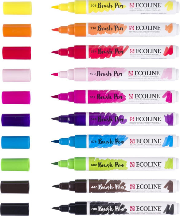 Talens Ecoline Brush pen, etui van 10 stuks, helder - OfficeTown