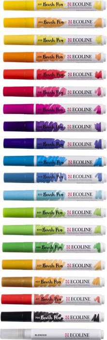 Talens Ecoline Brush pen, etui van 20 stuks, assorti - OfficeTown