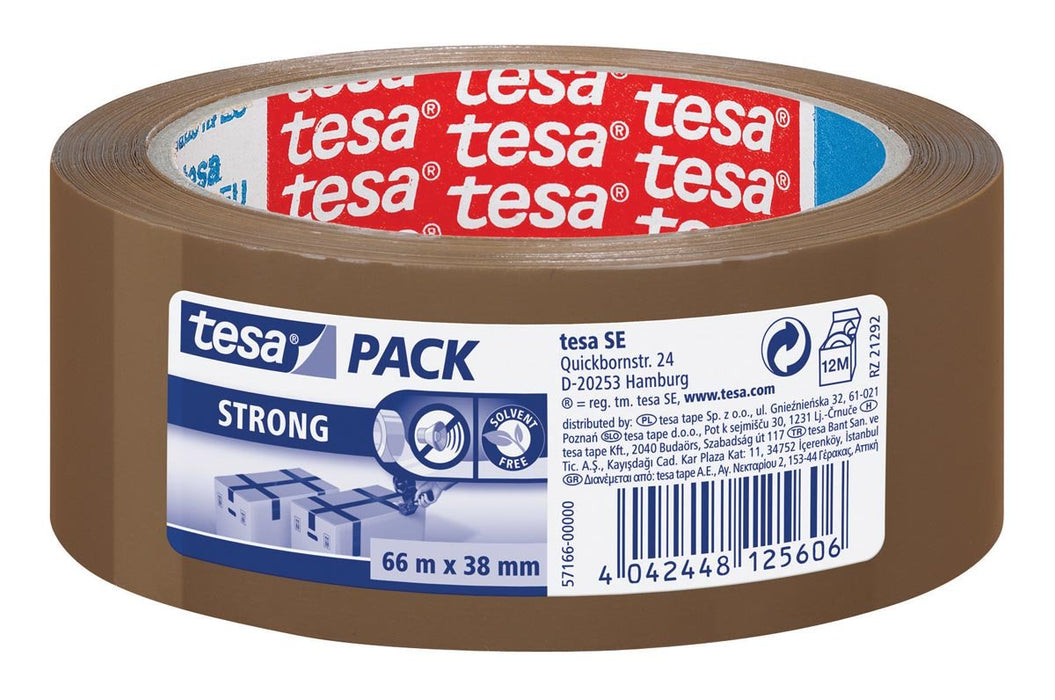 Tesa verpakkingsplakband Strong, ft 38 mm x 66 m, PP, bruin 8 stuks - OfficeTown