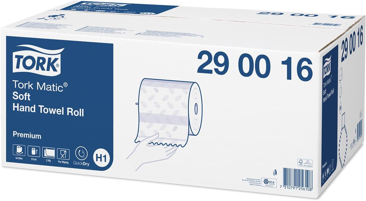 Tork Premium Matic® zachte handdoekrol, 2 - laags, systeem H1, wit 6 stuks - OfficeTown