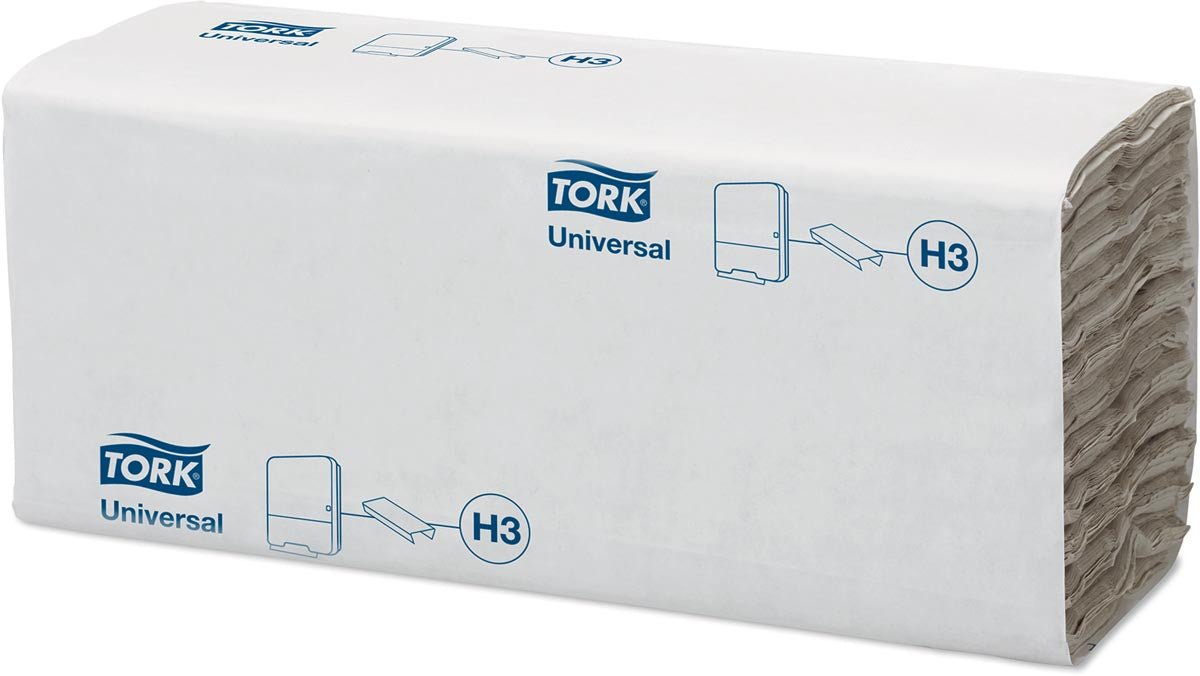 Tork Universele papieren handdoeken, 1 - laags, 192 vellen, H3 - systeem, wit, 24 stuks per pak - OfficeTown